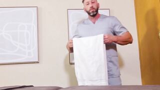 Apprentice Harrison Todd got his ass fucked by Muscled Madison