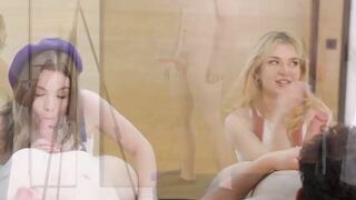 Stepsisters Demi Hawks and Adrianna Jade are posing as naked models for their stepbro