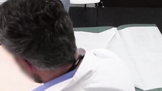 Innocent girl Ava Davis is deepthroated by a pervy doctor who wants to check her yumm