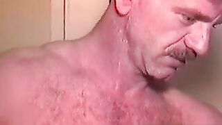 MenWorkinXXX.com - Hairy old guy with mustache plays with his boner alone