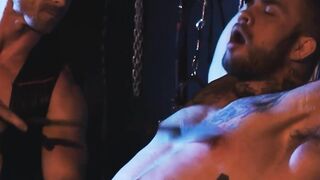 I mouth fucked and drilled beefy jock Davin Strong in the dungeon and he moans loudly