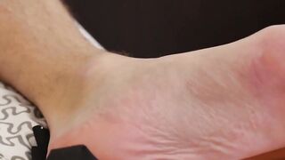 TwinkysFeet.com - Feet fetishist youngster spills cum from cock solo and loves the fe