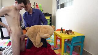 Teaching bareback tricks with a new toy