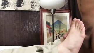 MaleFeetXXX.com - Jock's manly feet tease in a sensual tickling scene