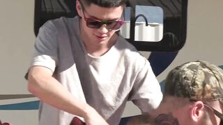 Ripped stepdaddy Myles Landon creeps into the shower where Im in and rims my ass Hoe 2