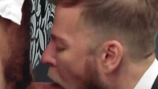 Inked classy hunk Matthew Anders drilling hairy businessman Hoe 2