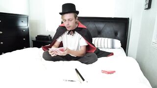 Cute roomate showing a new magic trick