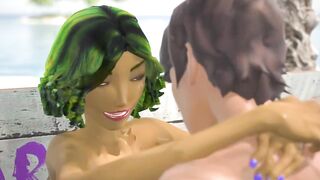 3DGSPOT - Oily Bae Gets Her Vagina Fuck At The Beach! 3D ANIMATION!