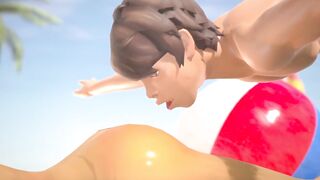 3DGSPOT - Oily Bae Gets Her Vagina Fuck At The Beach! 3D ANIMATION!