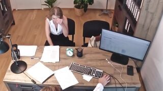 Reluctant blonde Andrea rides a massive cock for a money loan