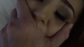 Pervy stepdad sneaks into Avery Adairs room to destroy her cunt