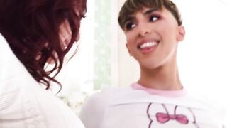 TRANSFIXED - Super Sexy Red Haired Emma Rose Explores Her Sexuality With Homosexual Femboy Foxy Alex