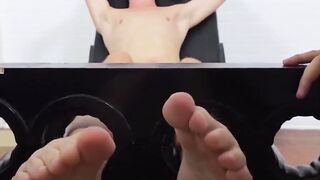 MaleFeetXXX.com - Sexy Dimitri screams and squirms helplessly in a hairy guy's tickle