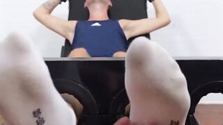 MaleFeetXXX.com - Sexy Dimitri screams and squirms helplessly in a hairy guy's tickle
