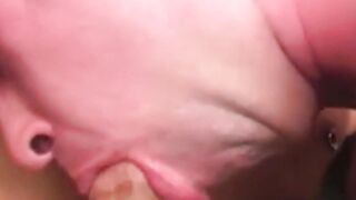 Horny twink sucks and beats off the smooth shaved cock of gorgeous MC stud
