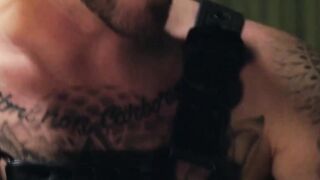 Submissive Ryan Sebastian endures the painful spanking from Andrew Delta