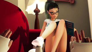 3DGSPOT - Beauty Barely Legal Squirts While Fucking Her Twat With Objects! 3D ANIMATION!