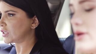 GIRLSWAY - Bad Driver Athena Fleurs Seduces Driving Instructor cougar Romi Rain To Got Her License