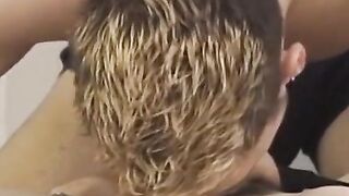 Boyfriend twinks sucking and hard fucking in parents bedroom