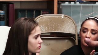 Two delinquent teens fucked roughly and facialized by guard