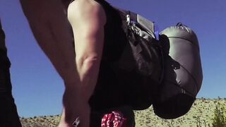 Bald daddy Mike Tanner bends over for Nate Grimes fist and cock