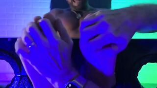 MaleFeetXXX.com - Muscular Gunnar laughs and squirms in a hairy guy's persistent tick