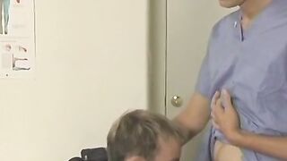 Blonde twink Josh Vonn blows cock and hard fucked by doctor