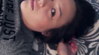 Stepdaughter deepthroats daddy before being fucked
