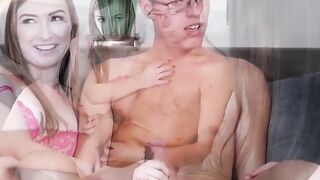 Stepsister receives loads of cum on face after being fucked