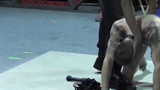 BondageBadBoy.com - Master whips kinky twink rough with floggers and crops in brutal