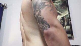 MilitaryHunk.com - Callum wanks huge schlong while showering