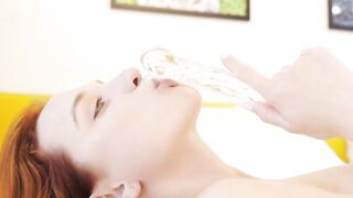 Petite redhead Milkavi has so many dildoes for her tight and wet pussy