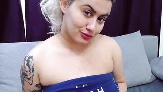 Big tits covered with milk