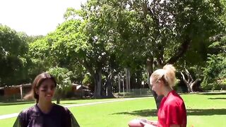 Young babe trio sharing big dick before facial