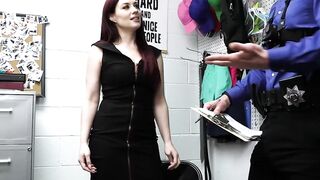 Beautiful redhead caught shoplifting