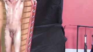 BondageBadBoy.com - Cage torment with jock whipped and flogged rough in dark bondage
