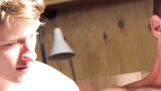 FamilyPornSite.com - Muscular homo facial after stepson's raw fuck session