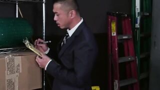 Asian intern Nate Grimes is fisted and dominated by boss Niko Reeves