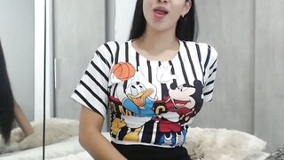 Busty Latin babe plays with toothbrush