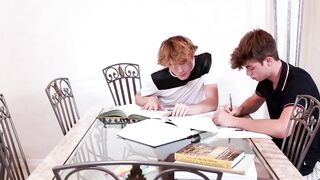 Jordi Massive fucks Skylar Finchh and Oliver Carter while studying