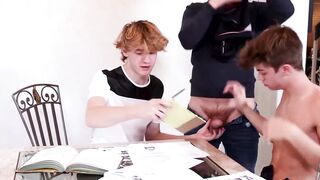 Jordi Massive fucks Skylar Finchh and Oliver Carter while studying