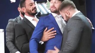 PlayingMen.com - Drew Dixon's massive cock taken by hot Sir Peter in a foursome