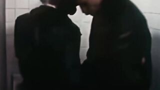 Both retro gay Jacques Scandellari and Jerome loved their sexual moment in the bathro