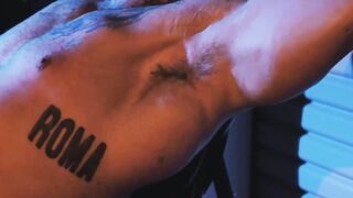 Roped up and helpless Devin Franco cumshot after punishment