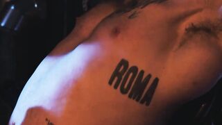Roped up and helpless Devin Franco cumshot after punishment