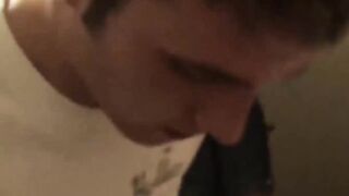 Slim inked twink makes his frat bros cock hard and cum loads