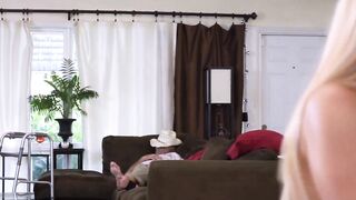 FamilyHandle.com - Blonde teen slut Aspen Romanoff sucks and fucks a massive dick dee