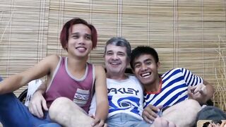 PinoyBoys.com - Mature Daddy has fun with his playful Asian twinks Robin and Nishi