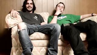 Rasta man sucking on a stoner dudes hard dick