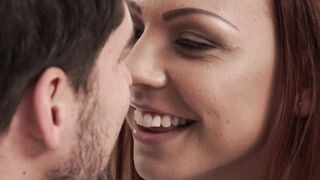 Redhead lady gets her tight pussy fucked until warm ending